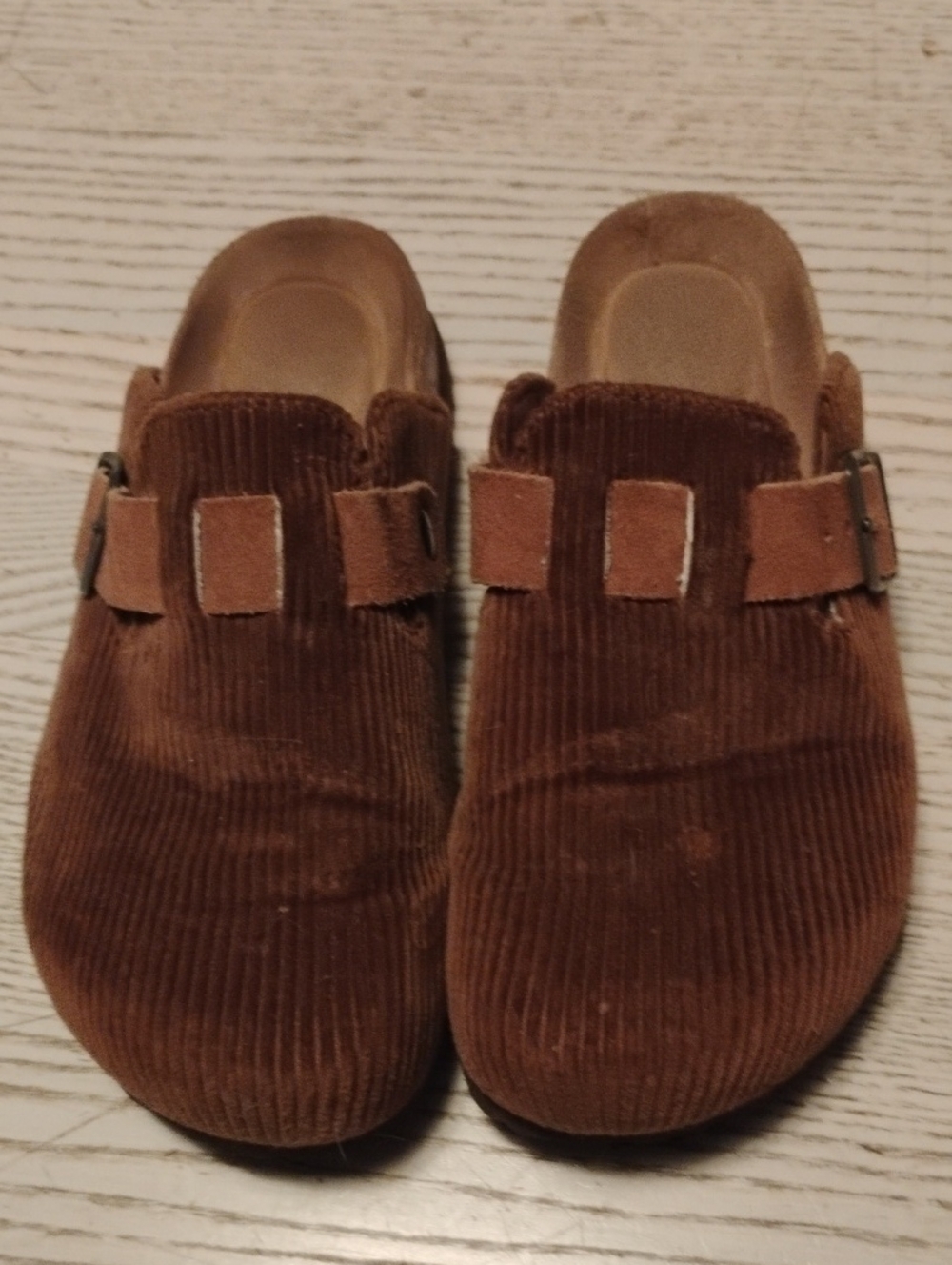 Women's Brown Corduroy Slip-On Clogs
